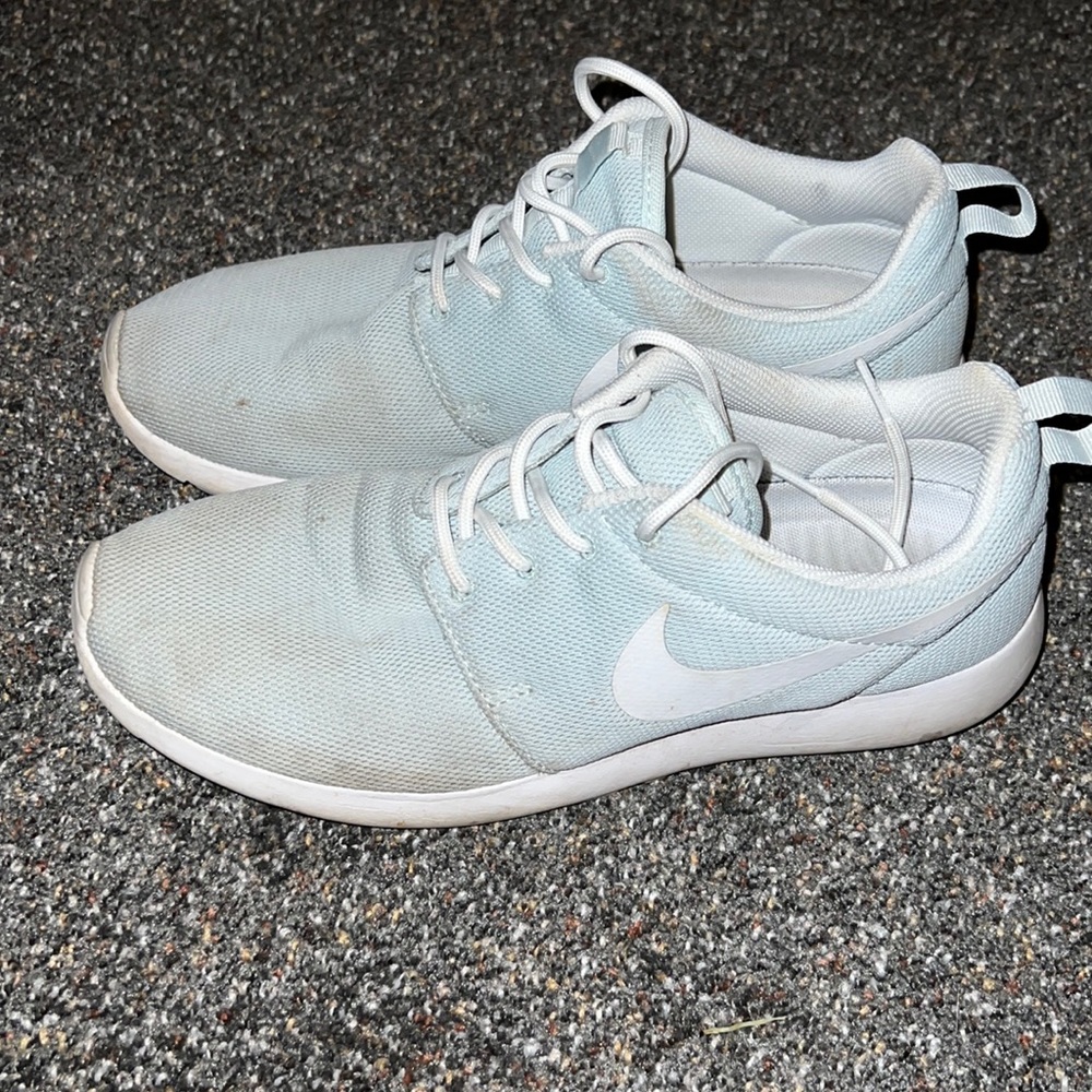 Mint colored nike shoes